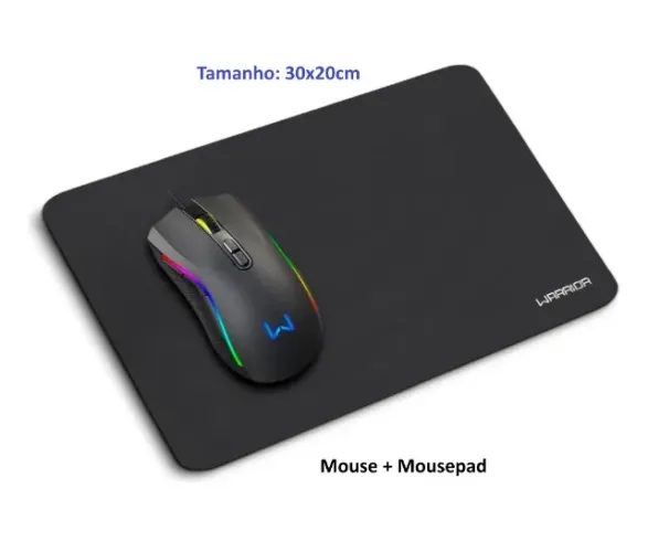 Kit Mouse E Mousepad Gamer Multi Warrior Armory Preto