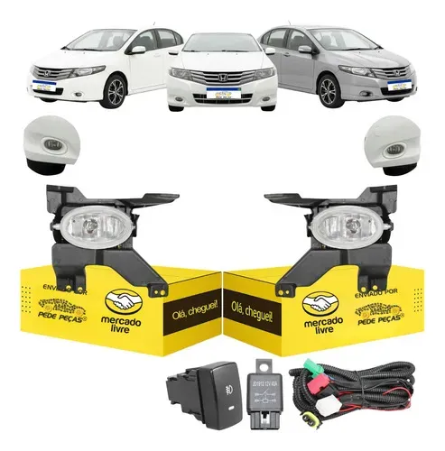Kit Farol Milha Honda City 2009 2010 2011 Cristal