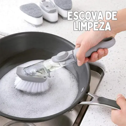 Escova Limpeza 2 em 1 com Dispenser de Detergente _ CS133 