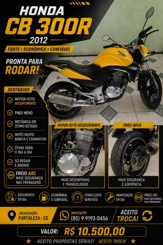 HONDA CB 300R 2012 ABS ? AMARELA