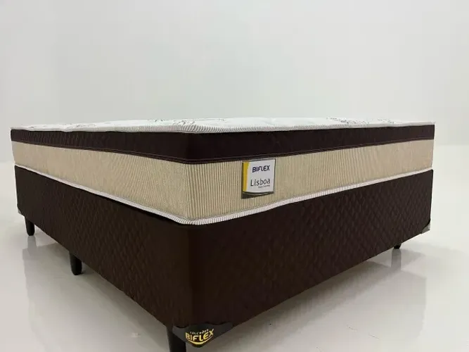 Cama box casal 138X1.88 colchão e base