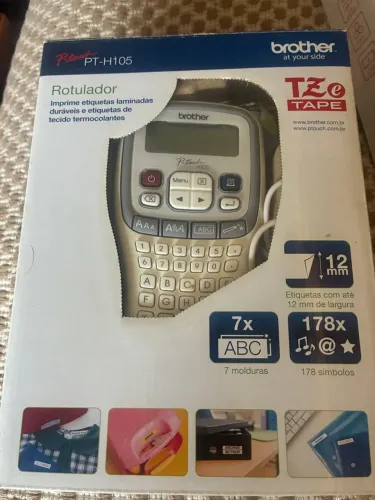 Rotulador Brother P-Touch PT-H105 NOVO na Caixa + 2 Fitas Extras (1 para Tecido)