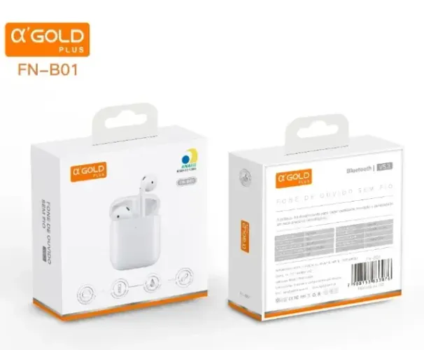 FONE DE OUVIDO BLUETOOTH 5.3 A´GOLD FN-B01