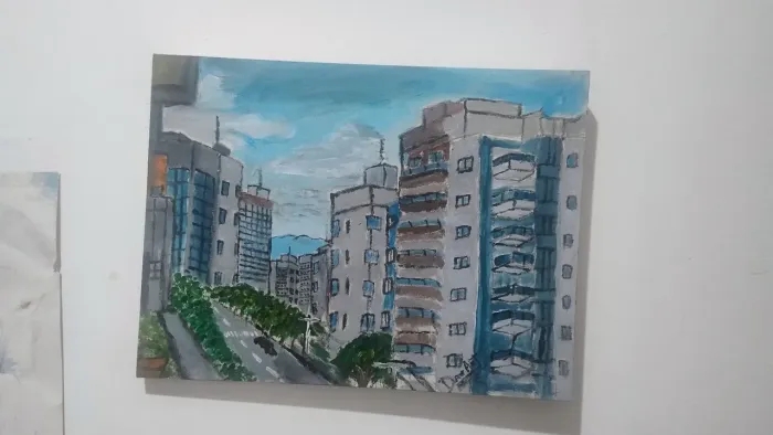 Quadro Prédios Tela pra decoração de ambiente