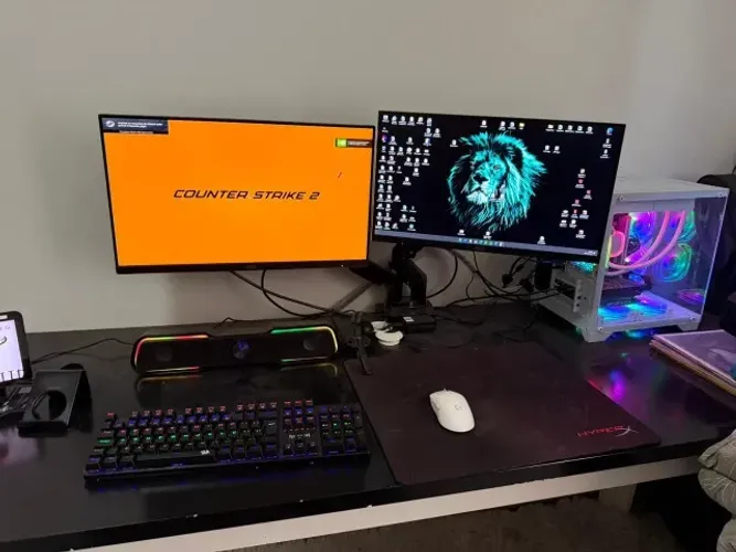 PC Gamer Completo Ryzen 7 5700X3D + RTX 2060 | 2 Monitores | 240Hz | Setup Full