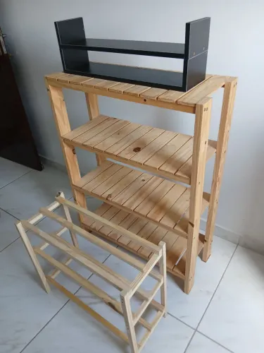 Estante pinus+ sapateira + 2 prateleiras