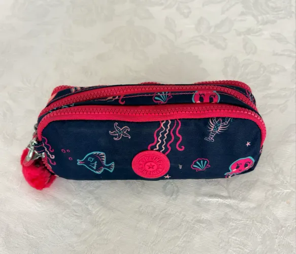 Estojo Kipling Original - 3 Compartimentos - Excelente Estado