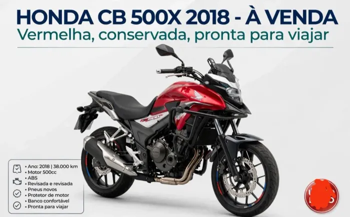 Vendo Honda CB 500x ABS 2018/2018