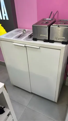 Balcão organizador MDF. Armário MDF branco. 