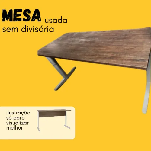 Mesa usada sem divisória