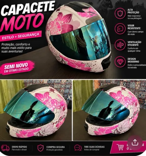 Capacete semi novo bem conservado no preço