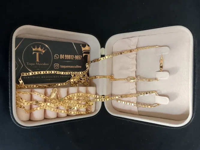 Cordão Piastrine Banhado a Ouro 18K