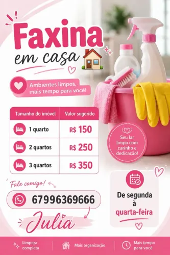 Faxina. Limpeza de imóvel 