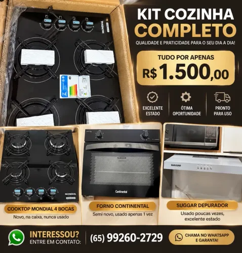 Vendo kit, forno de embutir, cooktop e suggar