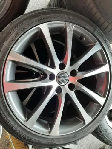 Roda aro 18 Raiada Grafite com diamantado VW Golf MK7 5X112 