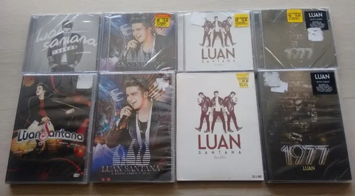 Luan Santana: Kit C/ 4 Dvds (Sendo 2 duplos) + 4 Cds - Novos, Originais E Lacrados
