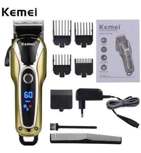 Máquina de corte de cabelo Kemei turbo sem fio