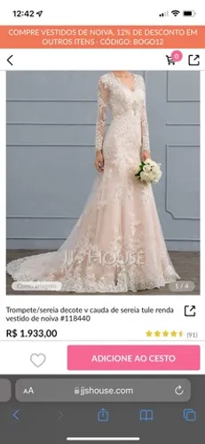 vestido de noiva G completo