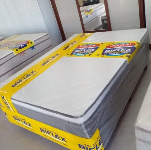 Cama Box Casal 138x188cm D28 Molas Ensacadas Biflex Super Lindo Fazemos Entrega