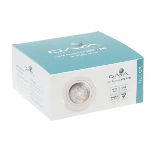 Kit 10 Spot LED 12w Redondo 4000k