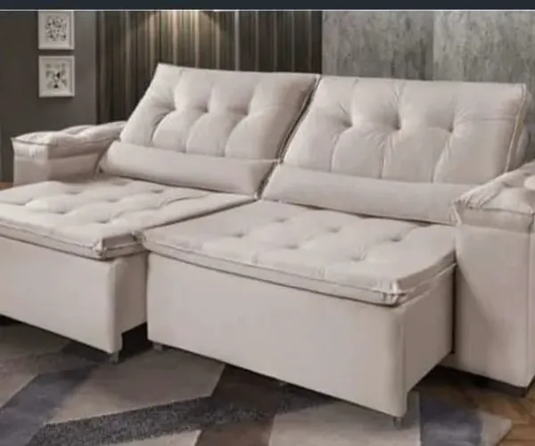 Sofá 2,20m Retrátil Reclinável C/ Pillow Super Lindo Fazemos Entrega