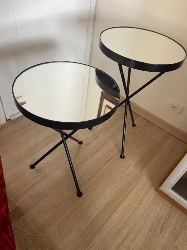 Conjunto de Mesa espelhada de canto