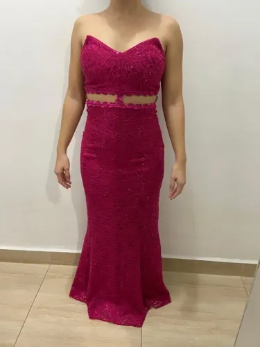 Vestido de festa longo rosa