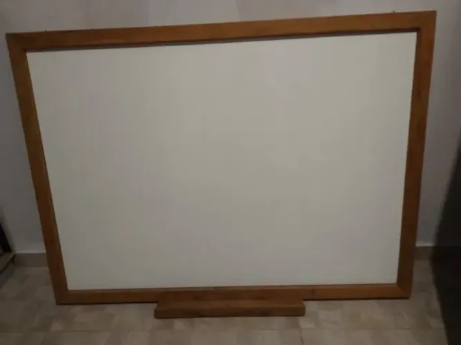 Lousa Quadro Branco Quadriculado Reforçado com moldura peroba de demolição (Profissional)