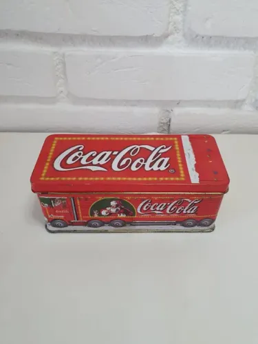 Caixa de metal com vela da Coca-Cola Natalina