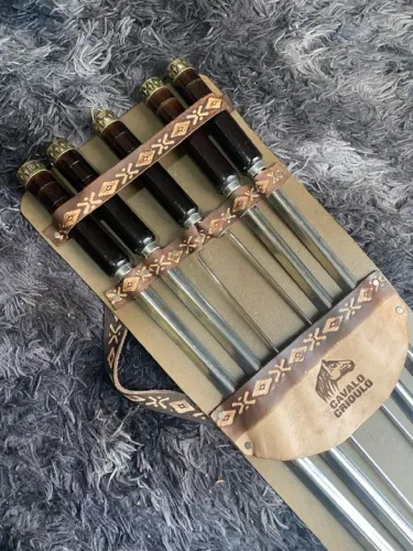 Kit com 5 espetos inox 70cm
