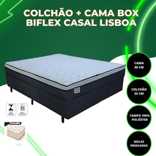 Box de casal de 138x25 mola ensacada biflex Lisboa valor 975,00