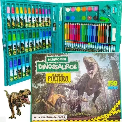 Maleta de Pintura 150 Peças Dinossauro