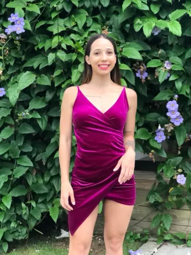 Vestido de Veludo Roxo