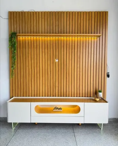 Rack + Painel Ripado 100% MDF 