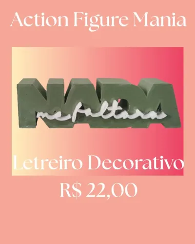 Letreiro Decorativo Nada me Faltará