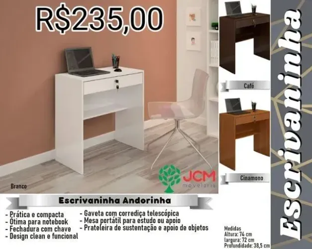 Escrivaninha Andorinha Prática e Funcional - JCM Móveis