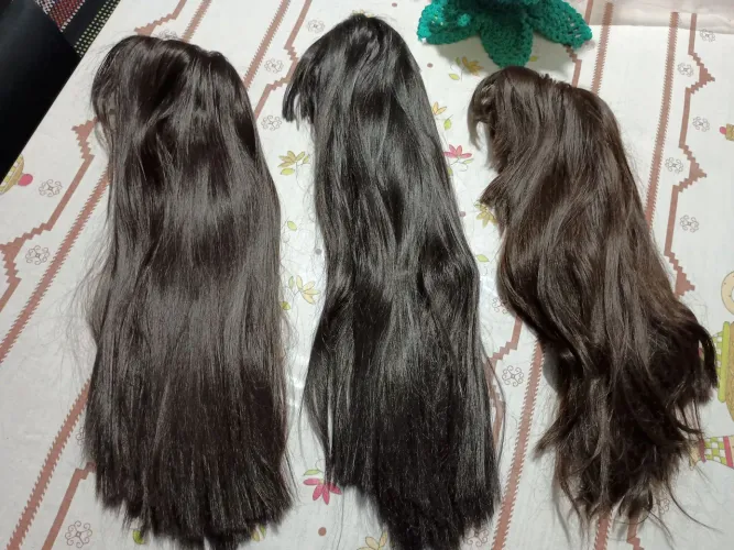 3 Perucas de Cabelo Sintético - Cores Diversas