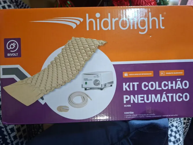 KIT COLCHÃO PNEUMÁTICO COM BOMBA - NOVA - PARA PESSOAS ACAMADAS EVITANDO FERIDAS