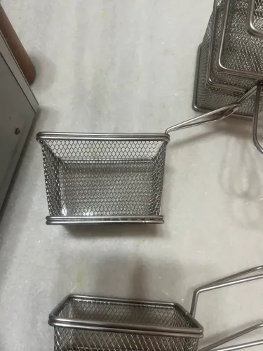  Mini Cestos de Inox para Servir Porção kit com 12