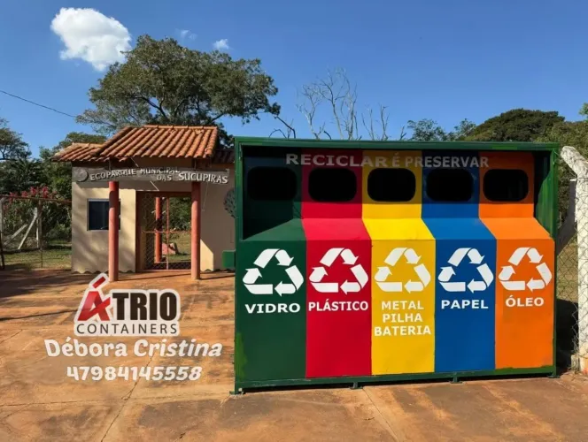 Contaienr ecoponto desmontável opções 5 e 6 aberturas