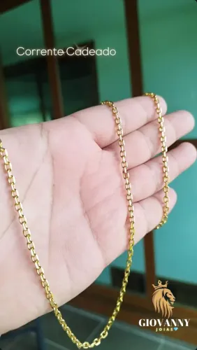 Corrente Cadeado Banhado a Ouro 18k 