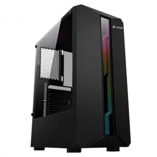 Gabinete Gamer Hayom GB1724, Lateral em Vidro Temperado, Led RGB, Sem Fonte, ATX, Preto -