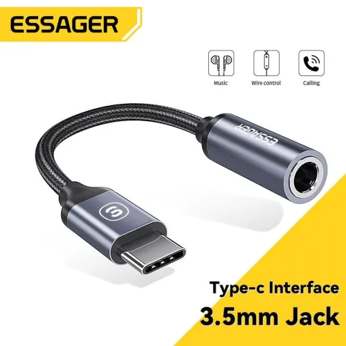 Adaptador Type-C para P2 - Áudio de alta qualidade