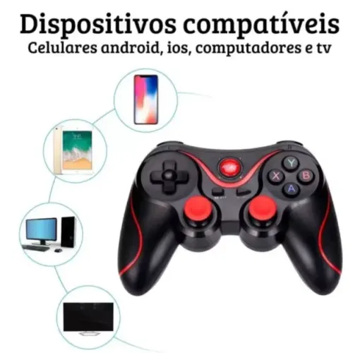 Controle Joystick Bluetooth Universal + cabo usb + suporte