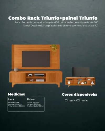 Combo Rack Triunfo + Painel Triunfo - Cinamo