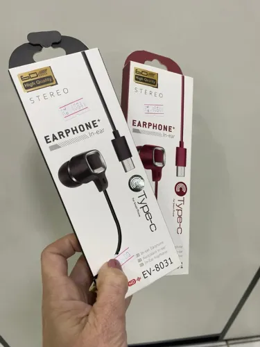 Fone de Ouvido Com Fio Tipo C EARPHONE IN-EAR EV 8031 - Loja Coimbra Computadores Entrega