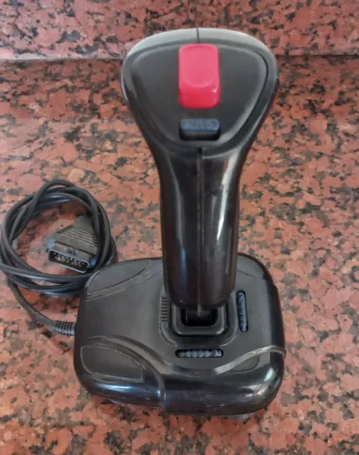 controle joystick manche de avião pc computador vídeo game antigo simulador de pilotagem