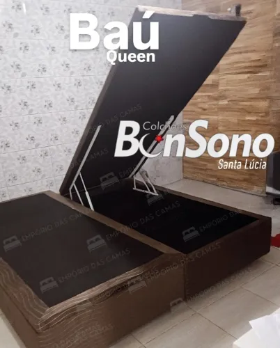 Base baú Queen BonSono bipartida abertura frontal