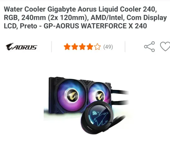 Water Cooler Gigabyte Aorus Liquid Cooler 240