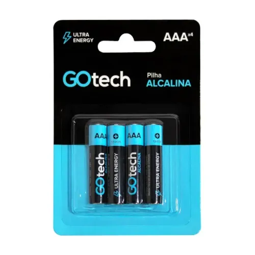 Pilha Alcalina Palito AAA C/4 Un - GoTech